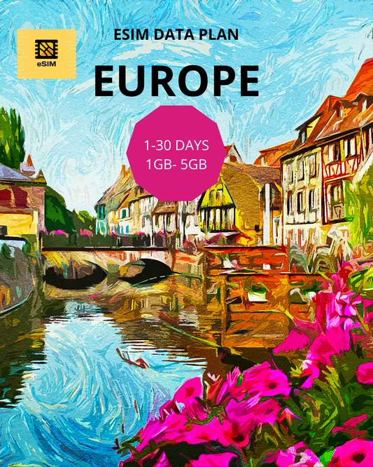 "eSIM Europe | Connexion Instantanée dans 30+ Pays"