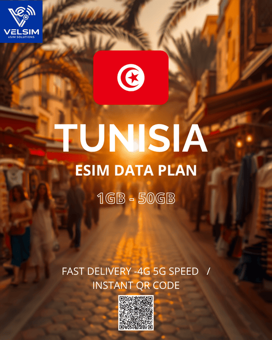 eSIM Tunisia – 4G/5G Data | 1 GB to 20 GB | Instant Activation