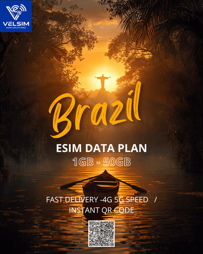 eSIM Brazil - Virtual 4G / 5G SIM Card (1 GB to 20 GB Plans)
