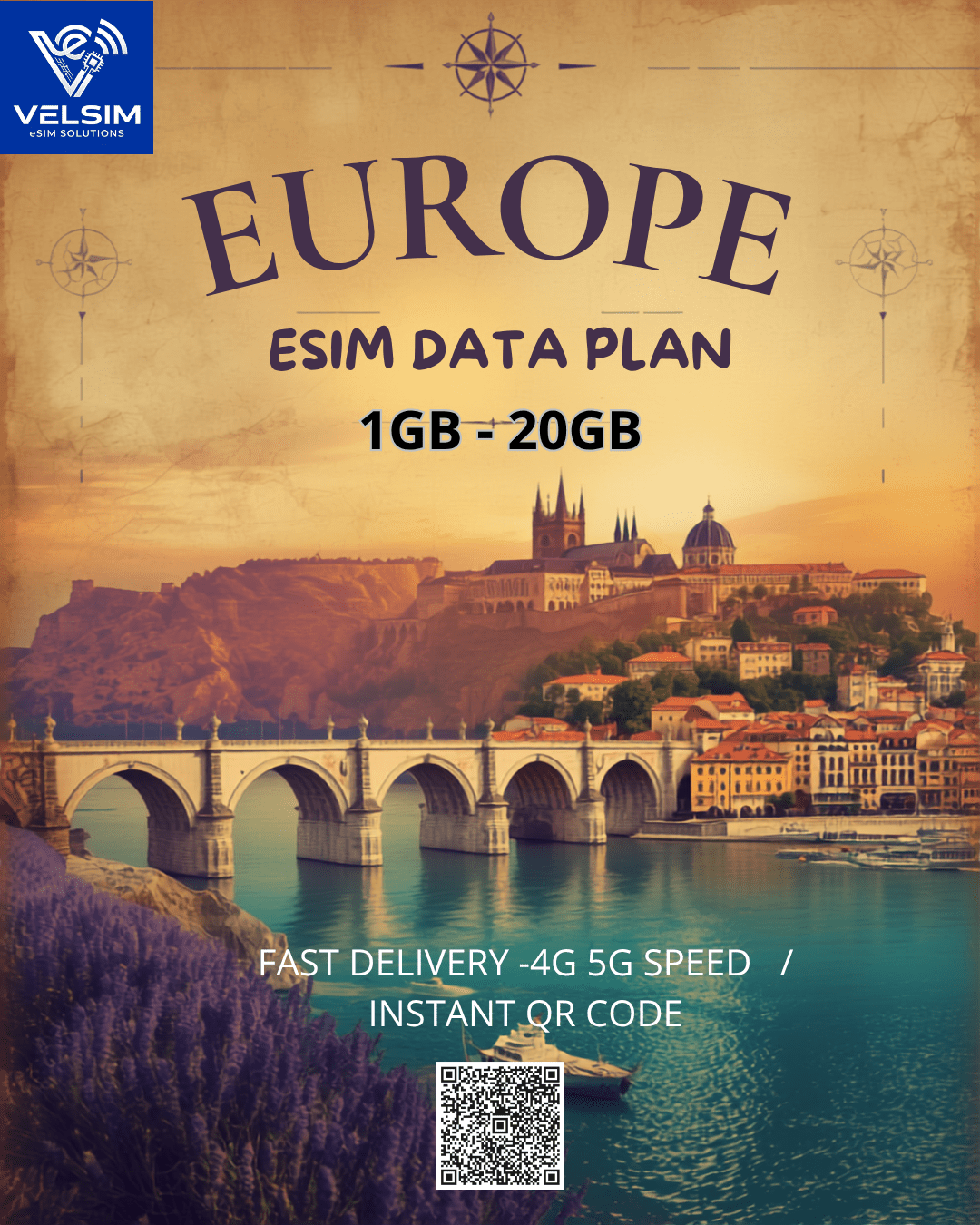 eSIM Europe | Connexion Instantanée dans 30+ Pays