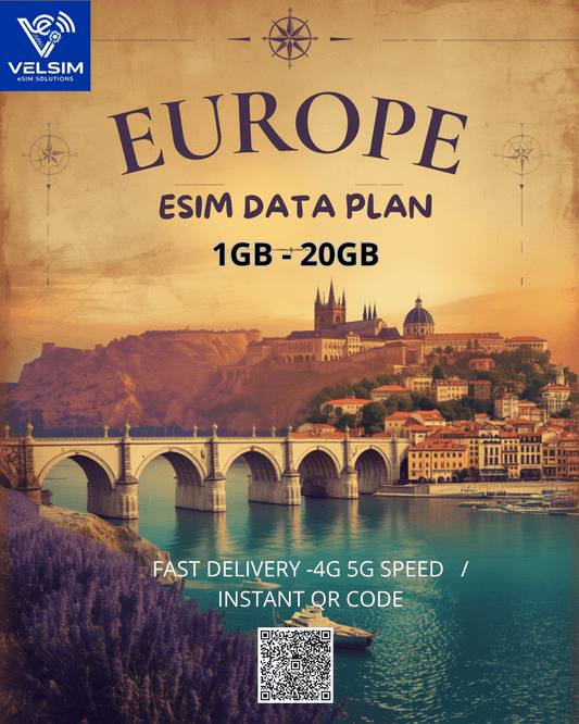 eSIM Europe | Connexion Instantanée dans 30+ Pays