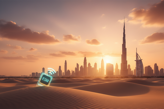 UAE eSIM — Dubai skyline with Burj Khalifa